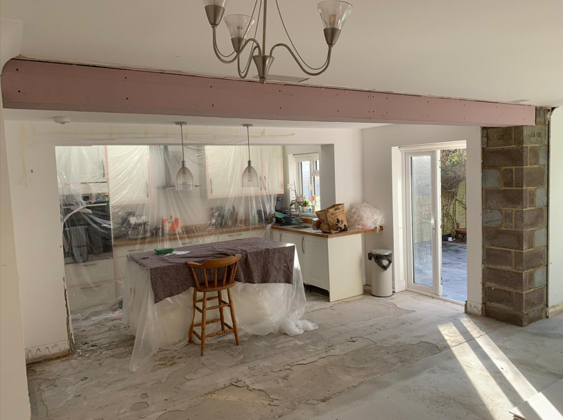 Renovating kitchen with exposed beams